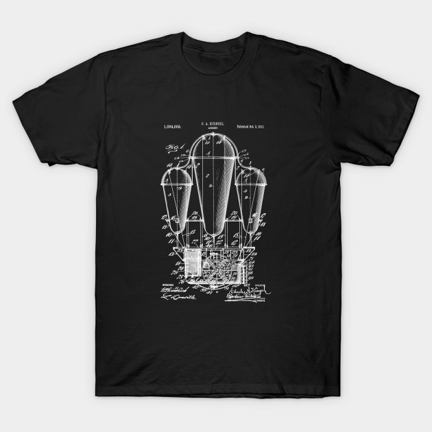 Hot Air Balloon Airship Vintage Patent 1911 T-Shirt by MadebyDesign